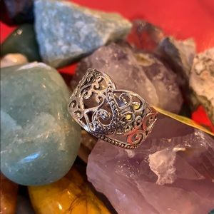 BNWT .925 Sterling Silver Heart Scrollwork Ring